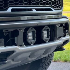 rough country flush mount 2in pod led light lower bumper bracket for ford raptor gen 2