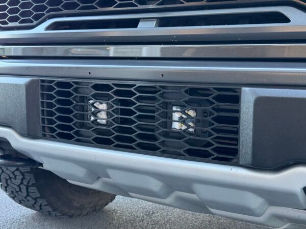 rough country flush mount 2in pod led light lower bumper bracket for ford raptor gen 2